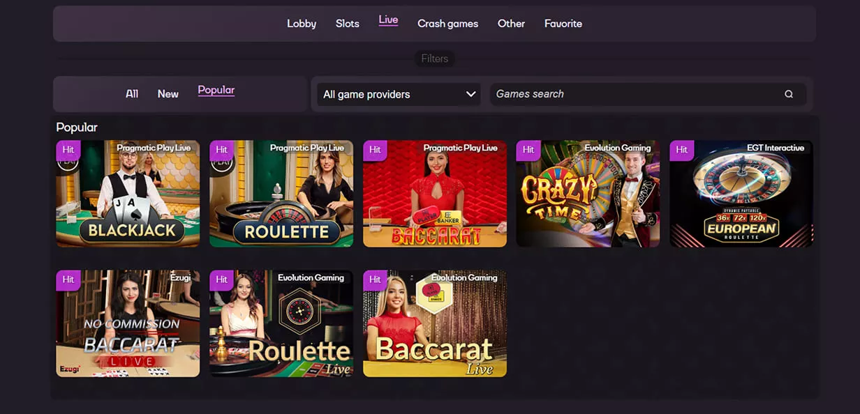 SYKAAA Casino live игры
